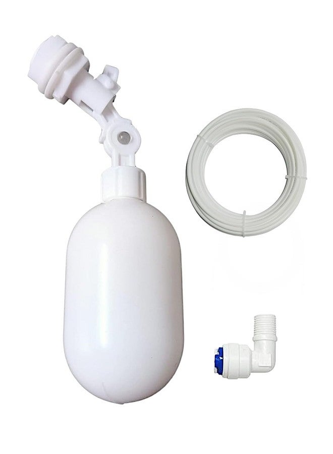 Aqualiquid Ro Plastic Float Ball Valve Shut Off Float And 3 Meter Pipe For for Aquarium, Water Tank, Aquariums, Aquaculture, RO System, Dispenser Pot (Float + 3 Meter Pipe + 1 Elbow) - Image 1